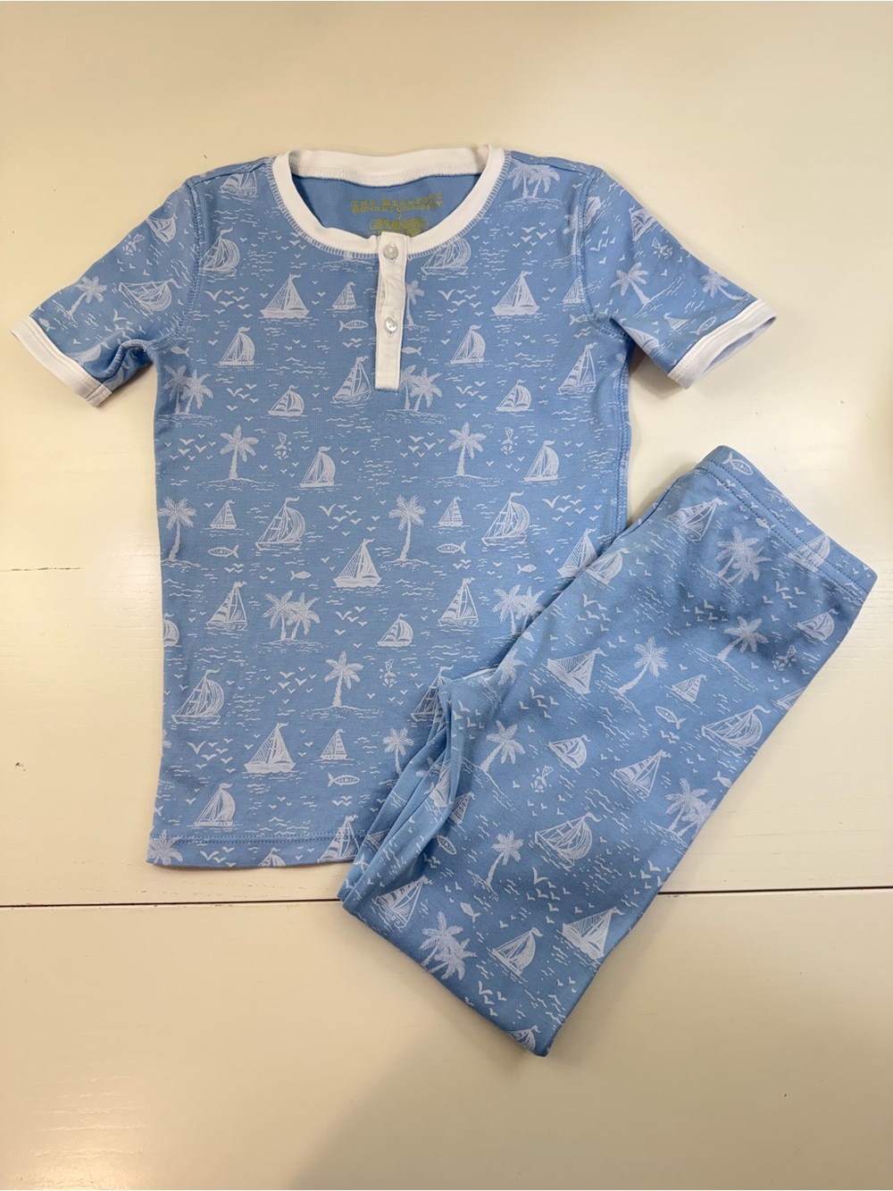 TBBC Blue Sailboat Pima PJs 7